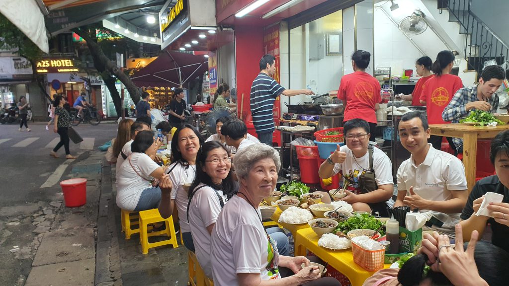 Try the famous street food in Vietnam - bún chả, Ha Noi