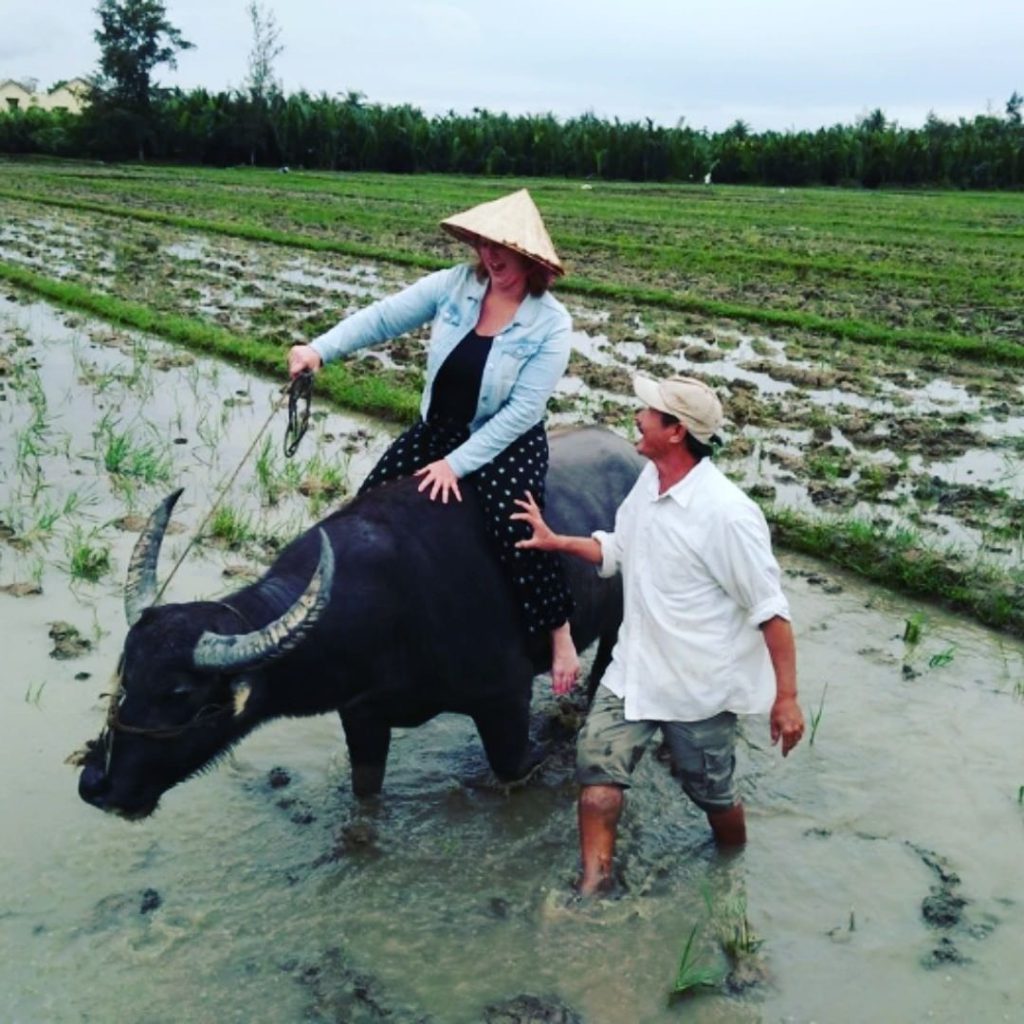 Experience riding on the back of a water buffalo – an animal integral to Vietnam's agricultural heritage